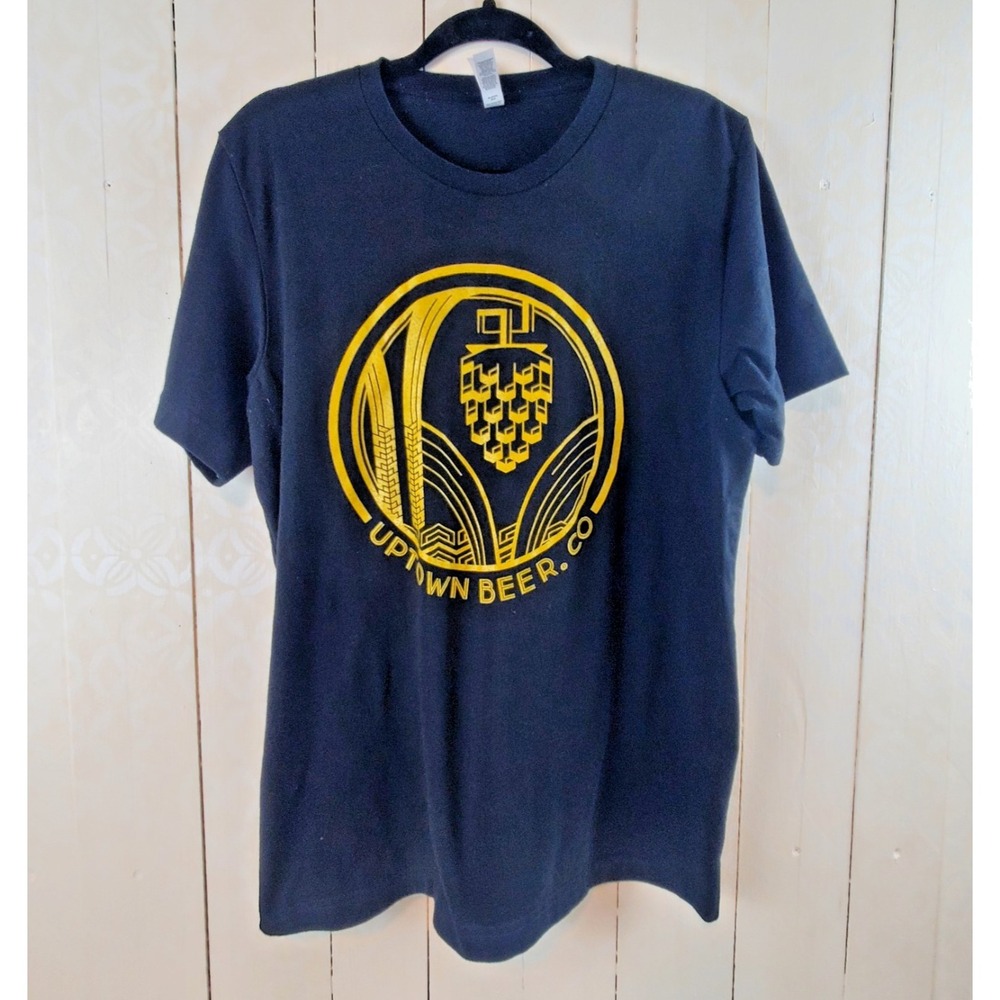 Uptown Beer Co Bella Canvas Graphic T-Shirt Black Yellow Mens Large